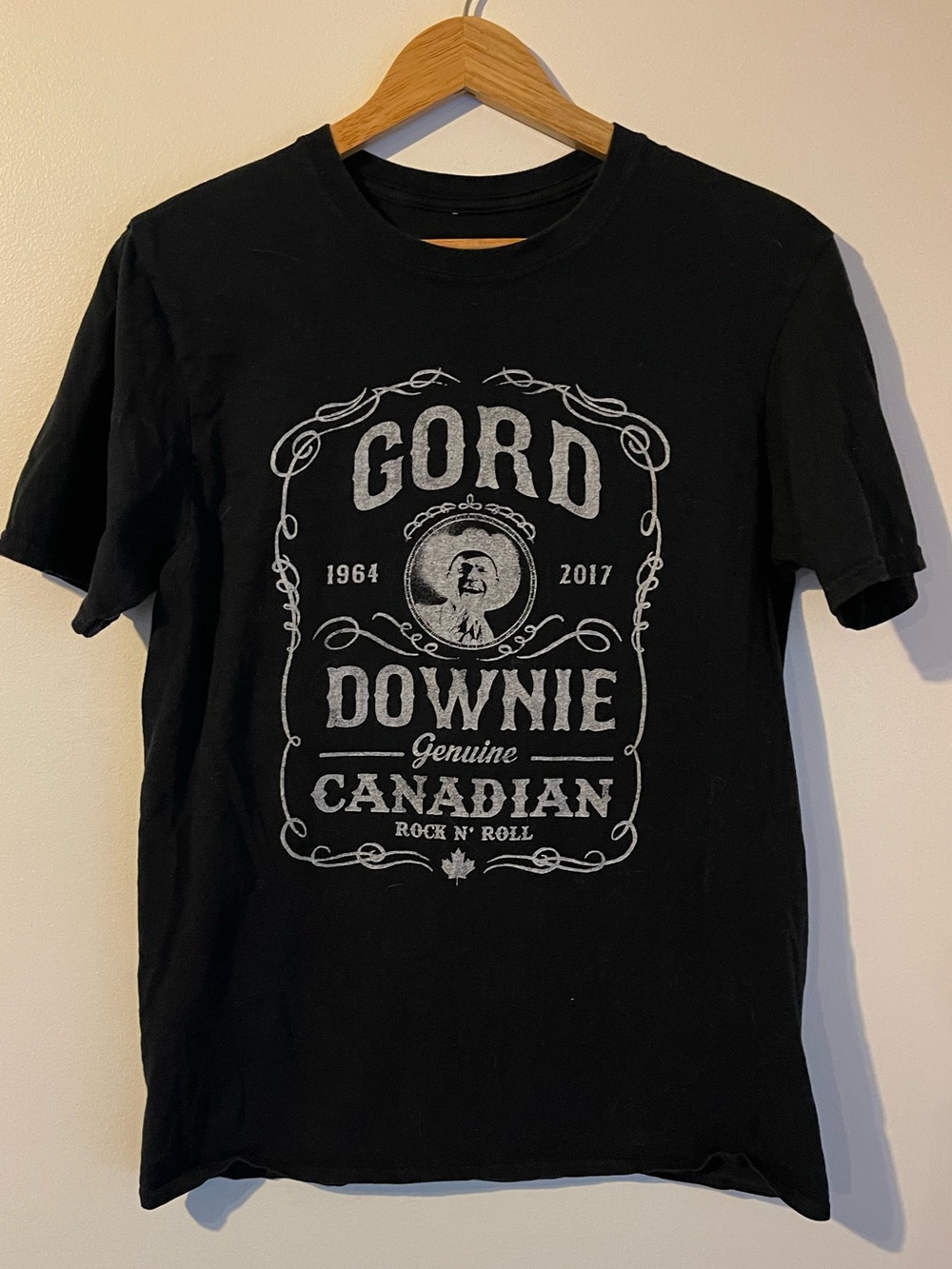 Gord Downie The Tragically Hip Graphic T-Shirt Black Medium M Canadian Rock